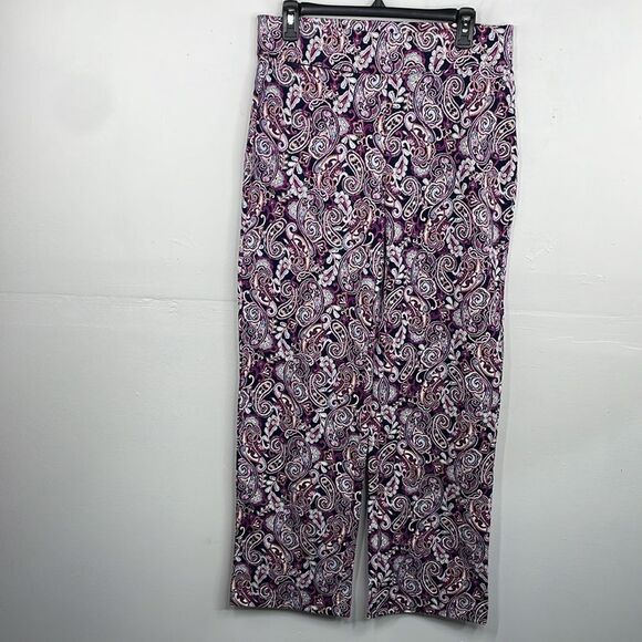 Lands' End Women's Starfish Mid Rise Straight Leg Elastic Waist Pull On Pants - Picture 2 of 15